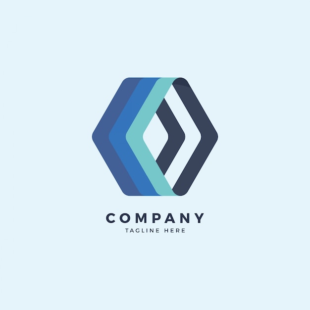 Plantilla de diseño de logotipo hexagonal
