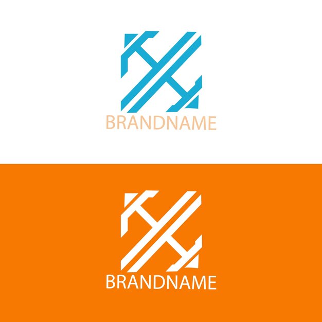 Plantilla de diseño de logotipo hh de letra inicial de monograma moderno
