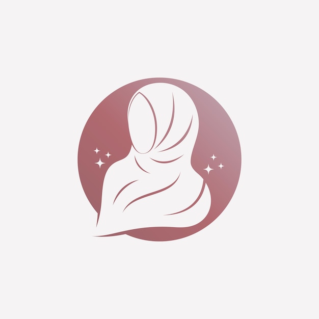 Plantilla de diseño de logotipo Hijab para moda femenina musulmana con concepto de elemento creativo