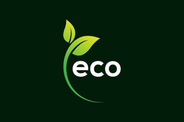 Plantilla de diseño de logotipo de hoja abstracta ecológica orgánica