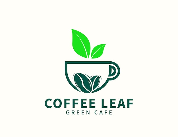 Plantilla de diseño de logotipo de hoja de café