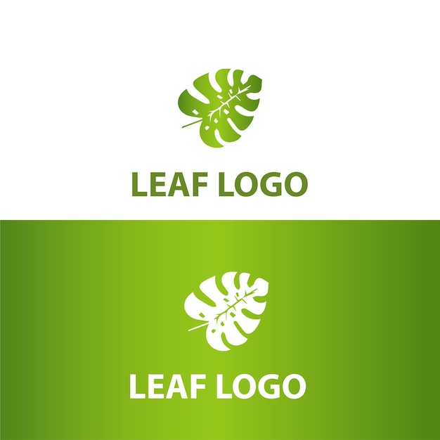 Plantilla de diseño del logotipo de la hoja degradada