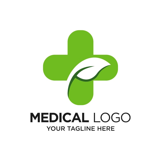 Plantilla de diseño de logotipo de hoja médica Inspiración Ilustración vectorial