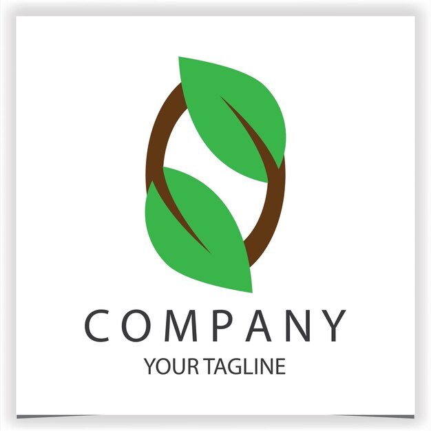 plantilla de diseño de logotipo de hoja ovalada vectorial