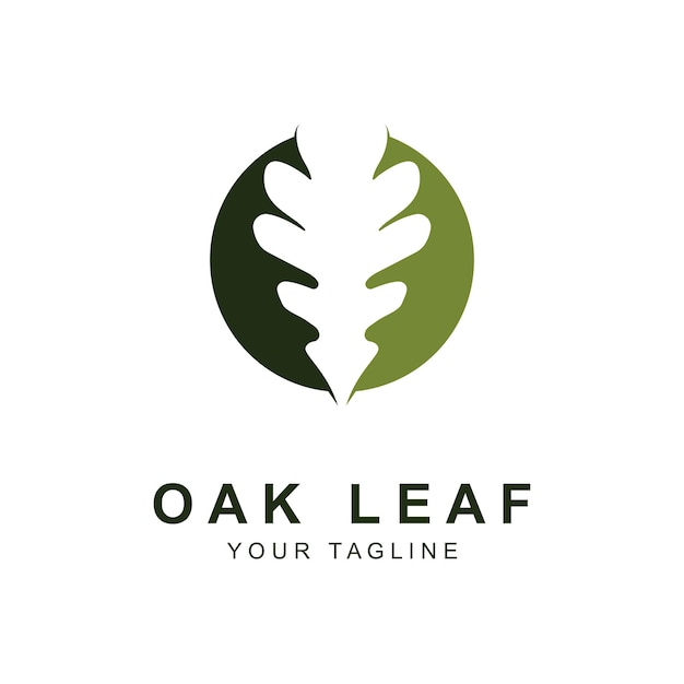 plantilla de diseño del logotipo de la hoja de roble