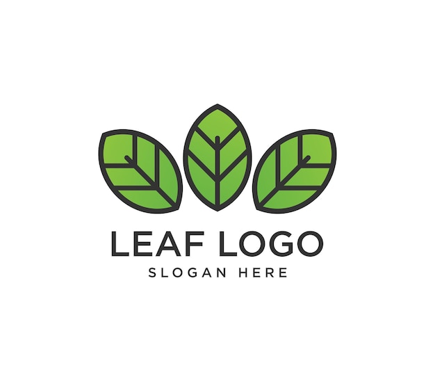 Plantilla de diseño de logotipo de hoja simple