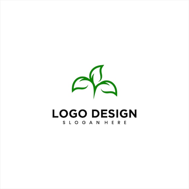 plantilla de diseño de logotipo de hoja verde