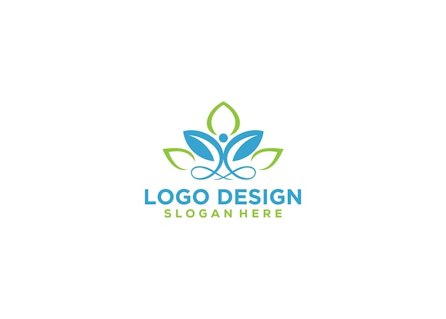 Plantilla de diseño de logotipo de hoja de yoga