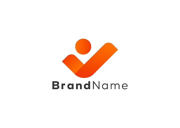 plantilla de diseño de logotipo de hombre de cheque minimalista y moderno