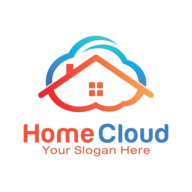 Plantilla de diseño de logotipo home cloud