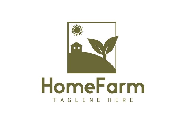 Plantilla de diseño del logotipo de home farm ilustración del icono de agricultura sobre fondo blanco