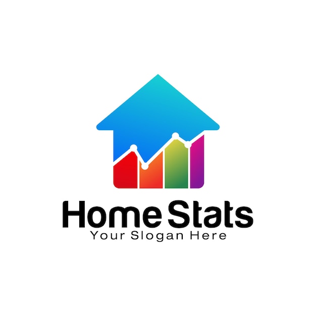 Plantilla de diseño de logotipo de Home Stats