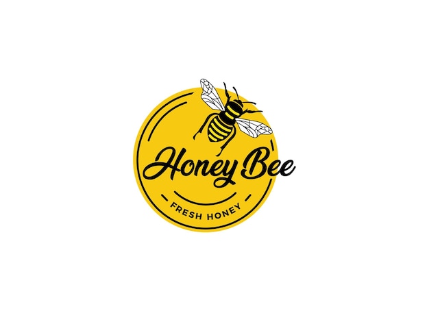 Plantilla de diseño del logotipo de honey farm y bee company.