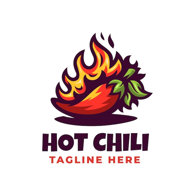 Vector plantilla de diseño de logotipo hot red chili