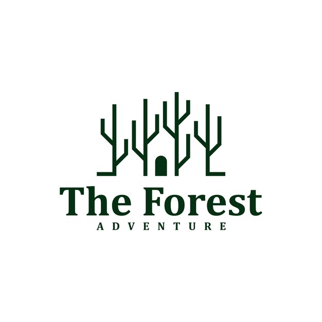 Plantilla de diseño de logotipo de House Forest Ilustración de vector de logotipo de Creative Pine House