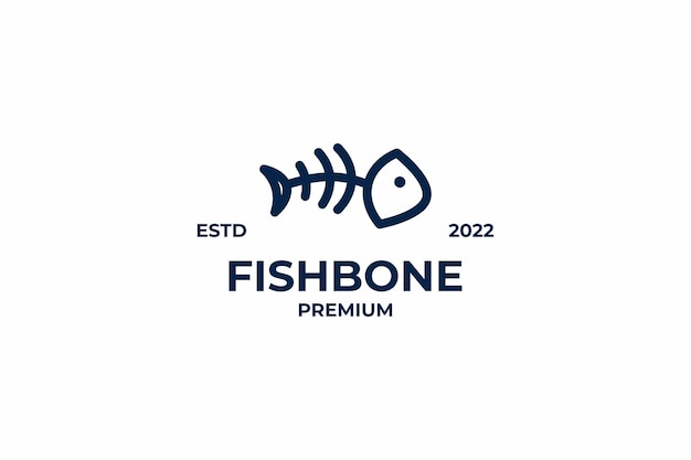 Plantilla de diseño de logotipo de hueso de pescado