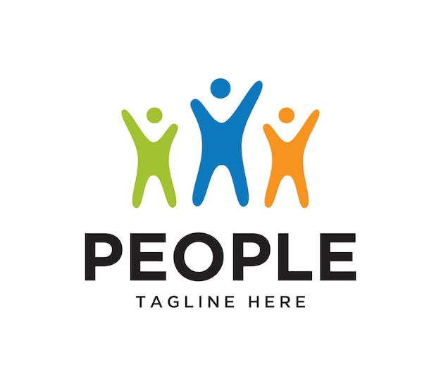 Plantilla de diseño de logotipo humano de personas