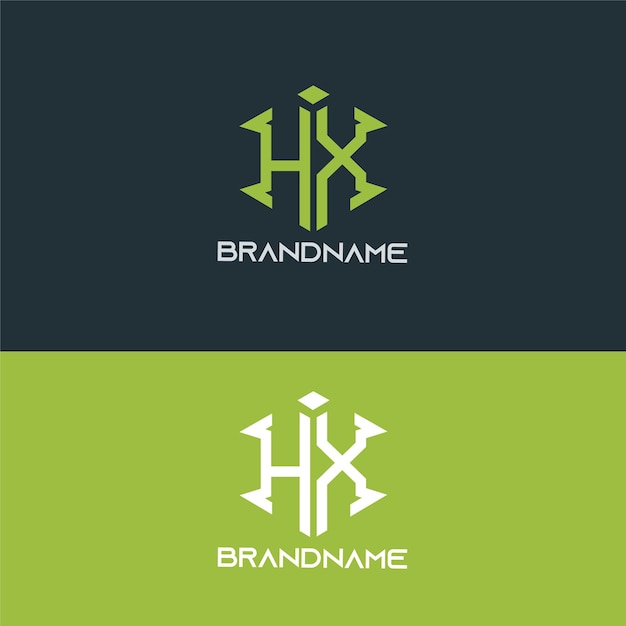 Plantilla de diseño de logotipo hx de letra inicial de monograma moderno