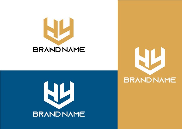 Plantilla de diseño de logotipo hy de letra inicial de monograma moderno