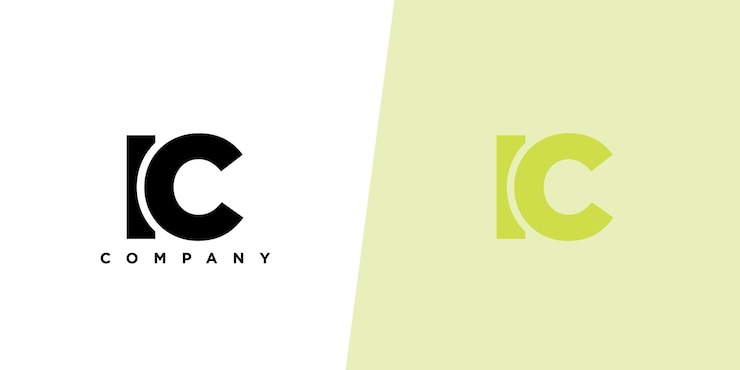 Vector plantilla de diseño del logotipo ic con las letras i y c logotipo basado en el monograma inicial mínimo