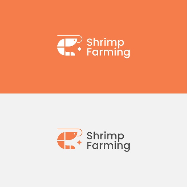 Plantilla de diseño de logotipo icónico de camarones para negocios de alimentos