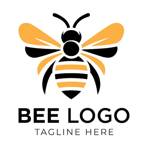 plantilla de diseño de logotipo de icono de abeja de miel con ilustración vectorial
