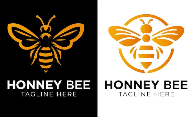 plantilla de diseño de logotipo de icono de abeja de miel con ilustración vectorial