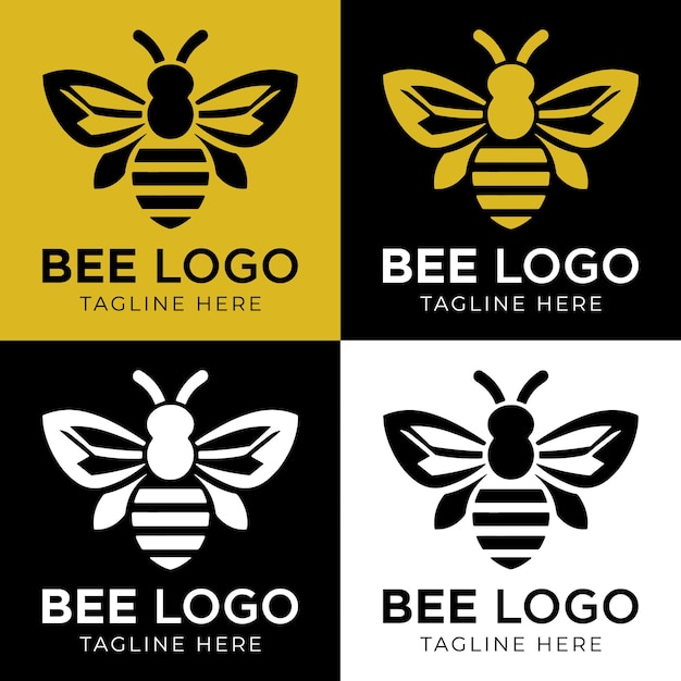 plantilla de diseño de logotipo de icono de abeja de miel con ilustración vectorial