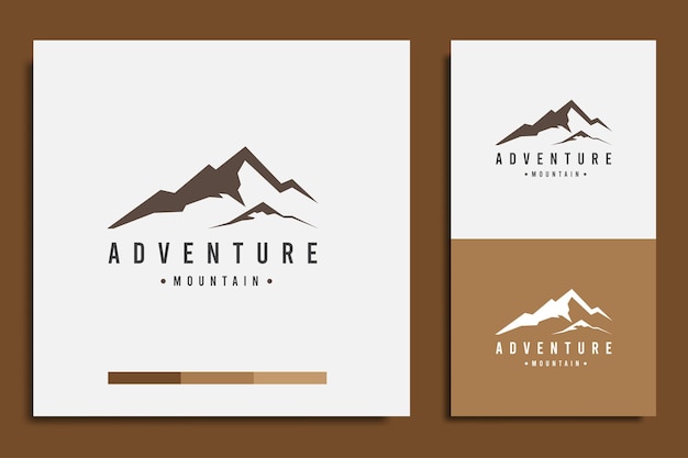 plantilla de diseño de logotipo con icono de aventura de montaña simple