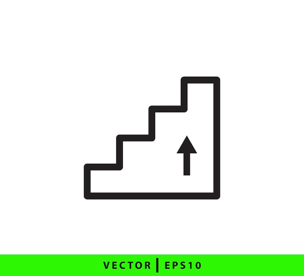 plantilla de diseño de logotipo de icono de escalera de estilo plano