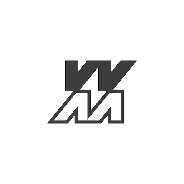 La plantilla de diseño del logotipo del icono del perno W M y el logotipo del perno m