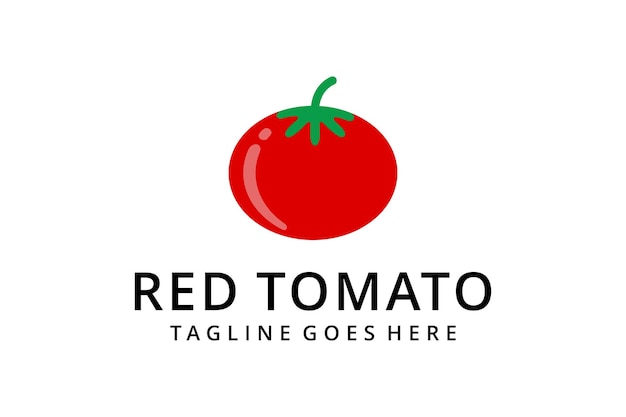 Plantilla de diseño de logotipo de icono de signo vegetal de tomate rojo de ilustración