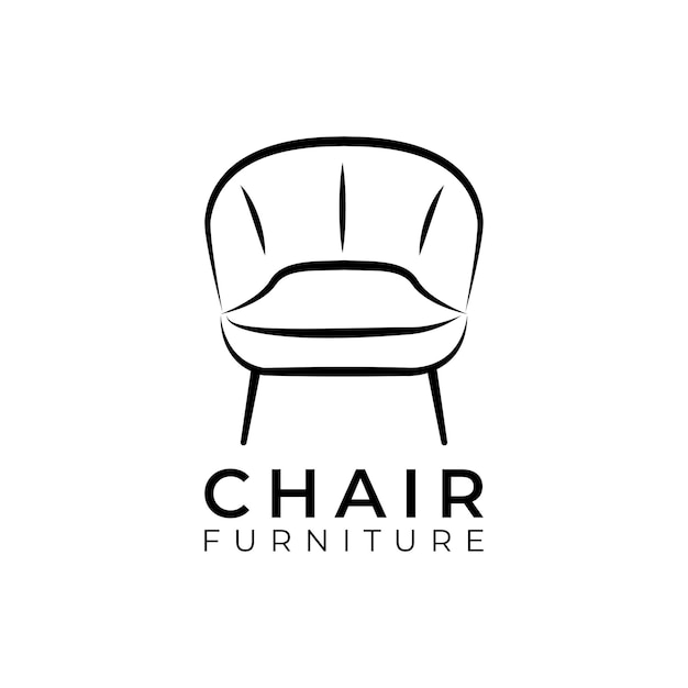 Plantilla de diseño de logotipo de icono de silla de muebles