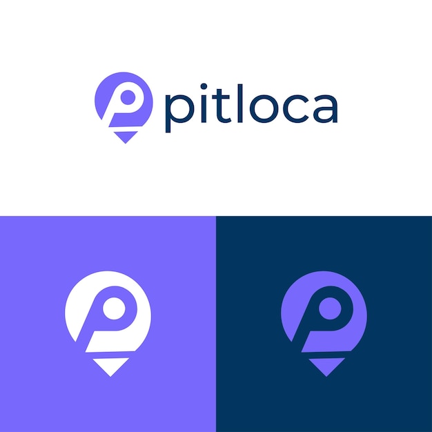 La plantilla de diseño del logotipo del ícono de la ubicación de la letra P Pin