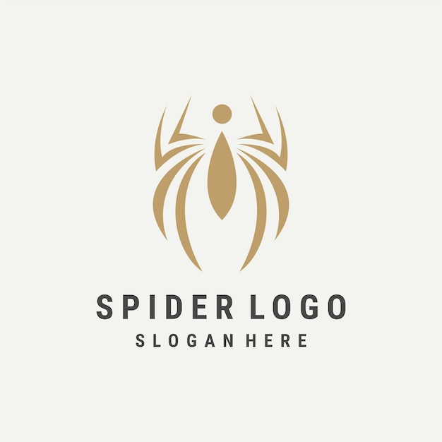 plantilla de diseño de logotipo de icono vectorial de araña
