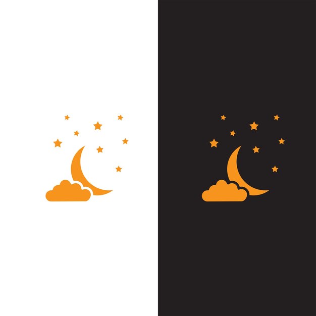 plantilla de diseño de logotipo de icono vectorial nocturno
