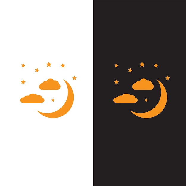 plantilla de diseño de logotipo de icono vectorial nocturno