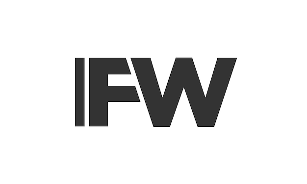 plantilla de diseño de logotipo de IFW con texto en negrita fuerte y moderno logotipo vectorial basado en inicial con tipografía simple y minimalista identidad de empresa de moda