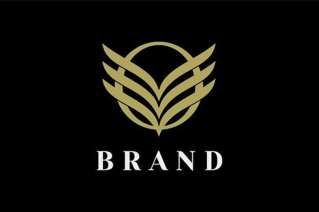Plantilla de diseño de logotipo de ilustración letra O y alas
