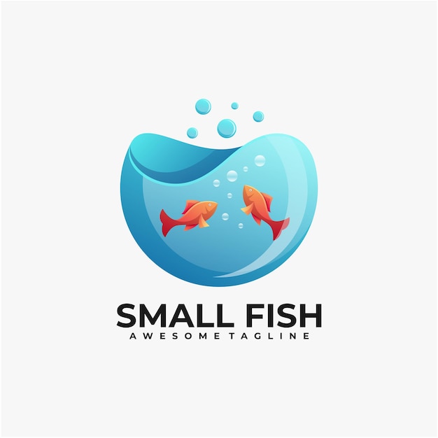 Vector plantilla de diseño de logotipo de ilustración de peces pequeños