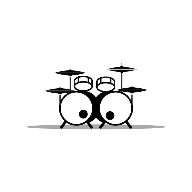 Plantilla de diseño de logotipo de ilustración de vector de icono de tambor