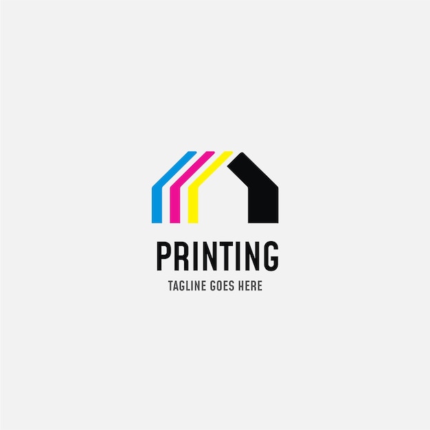 plantilla de diseño de logotipo de impresión digital e impresión Ilustración vectorial