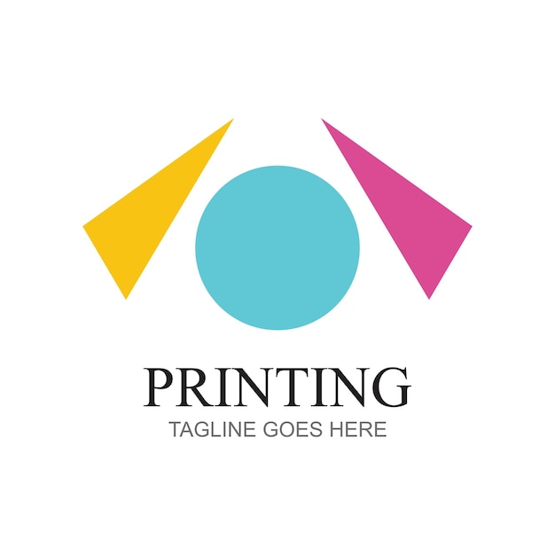 Plantilla de diseño de logotipo de impresión digital Logotipo para polígrafo de imprenta y fábrica de impresión Ilustración vectorial