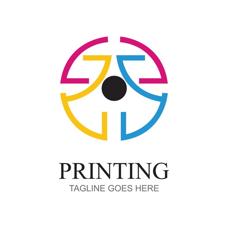Vector plantilla de diseño de logotipo de impresión digital logotipo para polígrafo de imprenta y fábrica de impresión ilustración vectorial