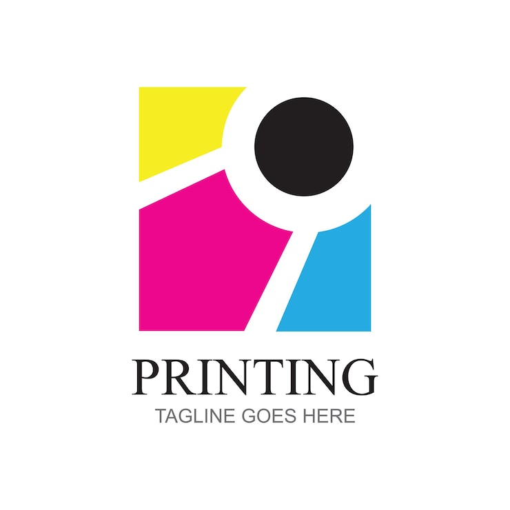 Vector plantilla de diseño de logotipo de impresión digital logotipo para polígrafo de imprenta y fábrica de impresión ilustración vectorial