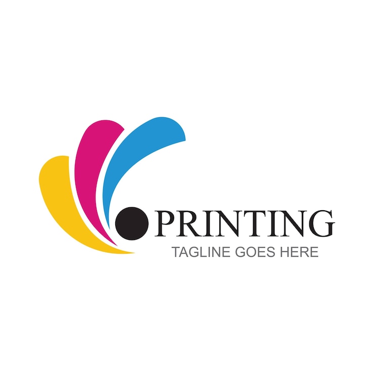 Vector plantilla de diseño de logotipo de impresión digital logotipo para polígrafo de imprenta y fábrica de impresión ilustración vectorial