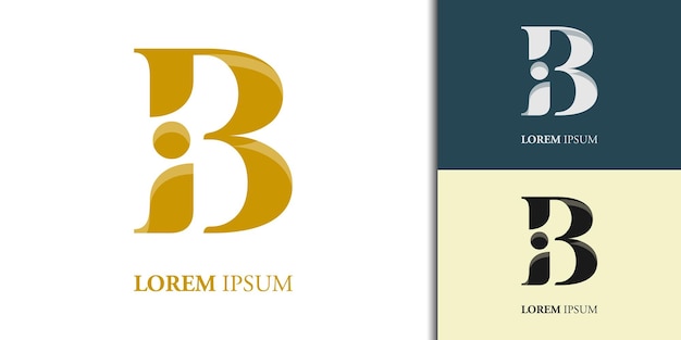 Plantilla de diseño de logotipo inicial b ib bi