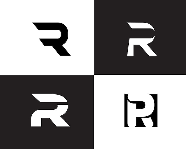 Plantilla de diseño de logotipo inicial de letra R Ilustración vectorial