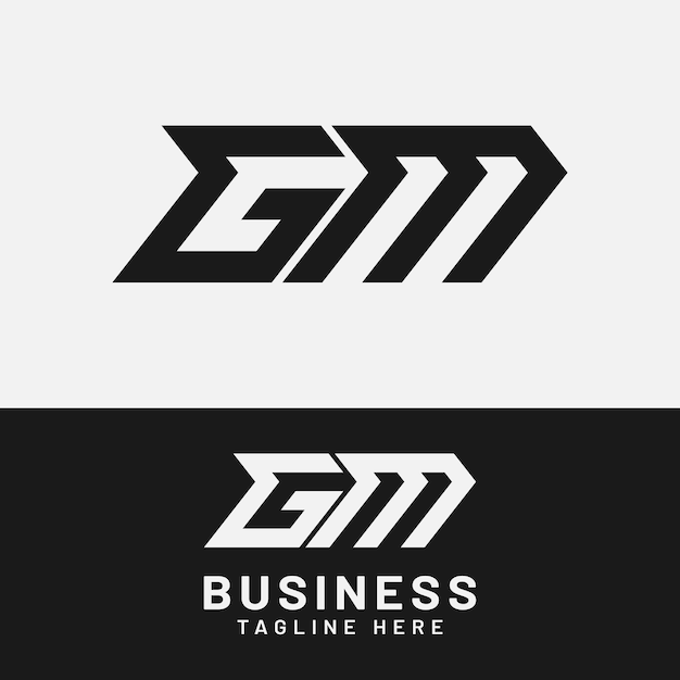 Plantilla de diseño de logotipo inicial de monograma de letra GM GM MG