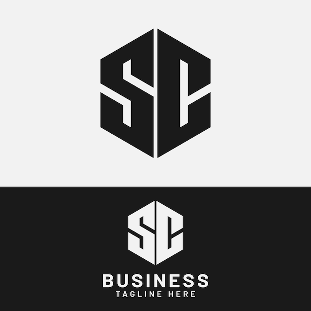 Plantilla de diseño de logotipo inicial de monograma de letra SC SC CS